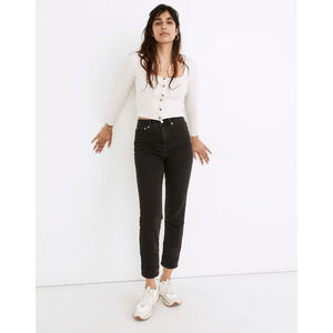 Madewell Jeans 27 Classic Straight Black Denim High Rise Lunar Wash